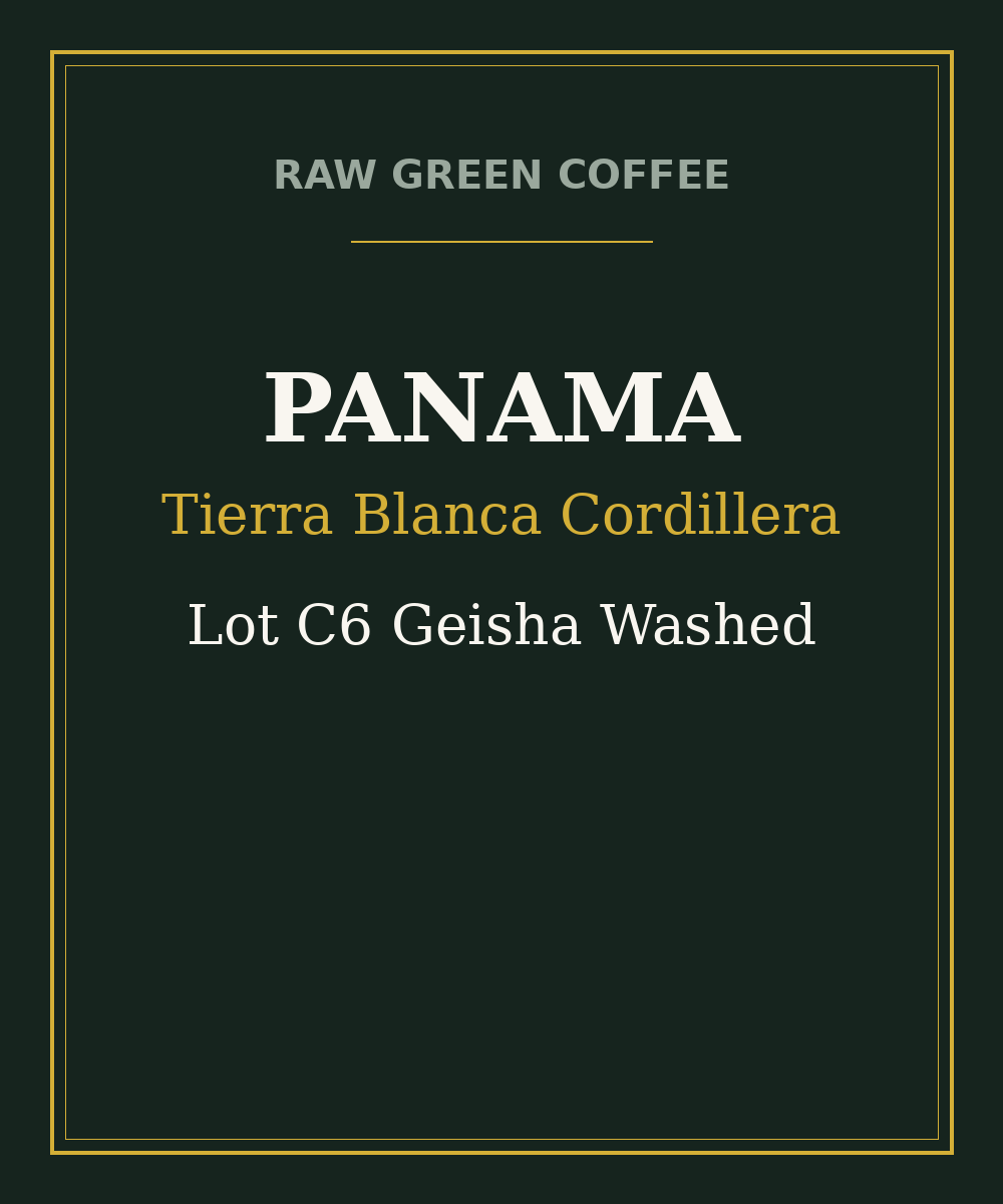 Panama Tierra Blanca Cordillera Lot C6 Geisha Washed