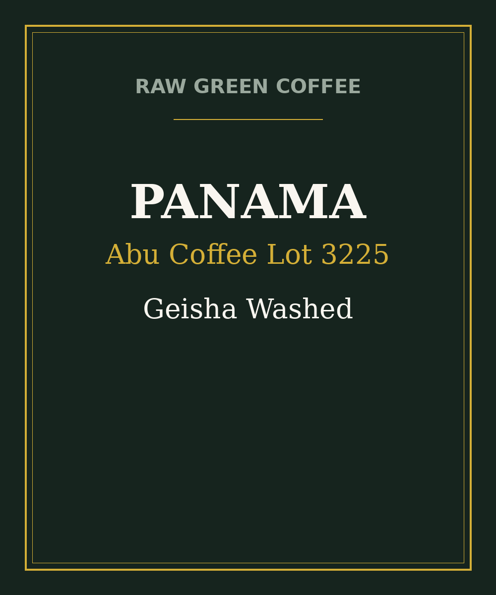 Panama Abu Coffee Lot 3225 Geisha Washed